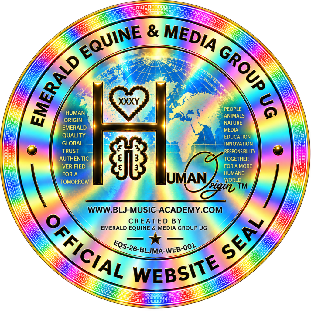 HUMAN ORIGIN Website-Siegel der BLJ Academy mit Seal-ID EQS-26-BLJ-WEB-001.