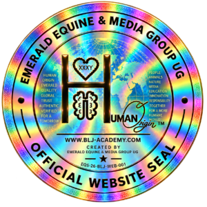 HUMAN ORIGIN Website-Siegel der BLJ Academy mit Seal-ID EQS-26-BLJ-WEB-001.